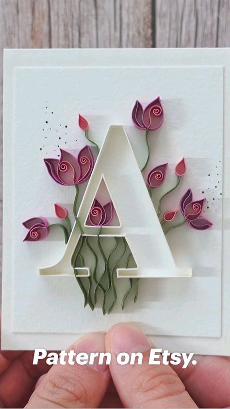 Craft Letter A, Paper Coiling, Quilling Typography, Carved Stone Jewelry, Craft Aesthetic, Infant Halloween, Aesthetic Craft, Diy Quilling Crafts, Quilling For Beginners