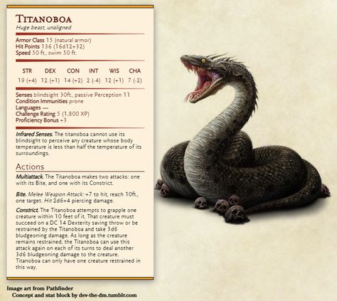 Dnd Displacer Beast, Dnd Beasts Homebrew, Dnd Snake Monster, D&d Beasts, Dnd Snake, Dungeons And Dragons Monsters, Dnd Beasts, Dnd Animals, Homebrew Monsters