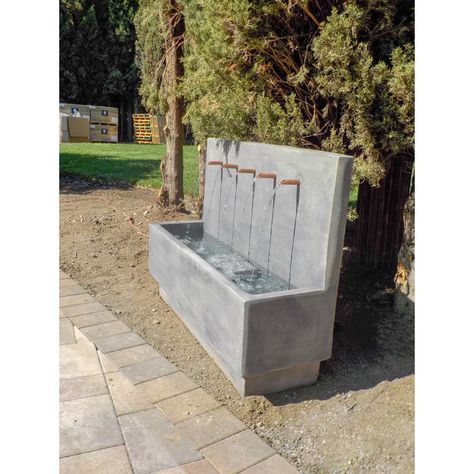 17 Stories Suni Hand Crafted Outdoor Weather Resistant Wall Fountain & Reviews | Wayfair Outdoor Wall Fountains, Patio Fountain, Concrete Fountains, Cement Patio, Stone Fountains, Fountain Feature, Waterfall Fountain, Outdoor Fountain, Wall Fountain