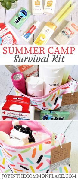 Are you looking for summer camp ideas for kids? This summer camp survival kit is filled with goodies that will be perfect for camp! This is a great gift to give to any kid who is attending camp. Find out how to put your own together! #summercamp #survivalkit #summer #camp #camping #giftidea Girls Camp Survival Kit Lds, Camping Survival Kit, Summer Survival Kit, Theme Nights, Camping Parties, Camping Kit, Survival Supplies, Camp Counselor, Diy Gift Baskets