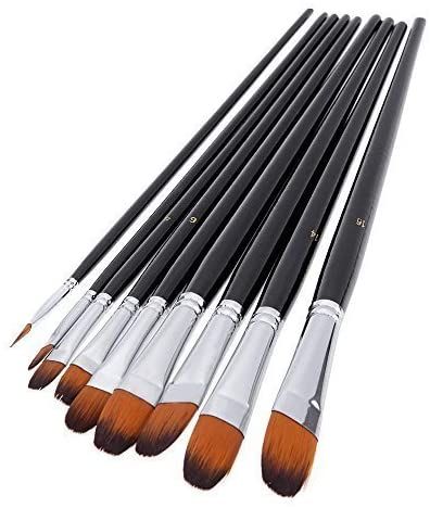 Artist Paint Brushes Set 9pcs Filbert Paint Brushes Set for Acrylic Watercolor Oil Painting,Long Handle. : Amazon.ca: Everything Else Paint Brush Sizes, Cleaning Paint Brushes, Oil Painting Techniques, Artist Brush, Angled Brush, Hair Painting, Diy Stuff, Artist Paint, Long Handles