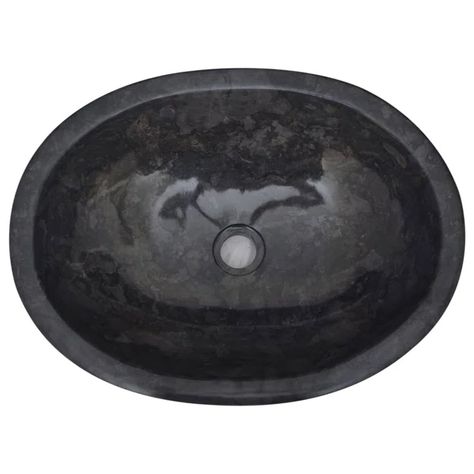 VidaXL 15.7'' Marble Oval Vessel Bathroom Sink | Wayfair