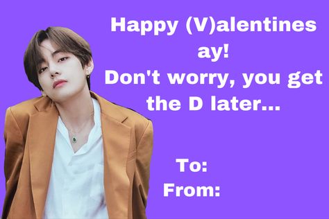 K Pop Valentines Cards, Bts Valentines Cards, Meme Valentines Cards, Valentines Memes, Bts Stuff, Valentines Card, Valentine Cards, About Bts, Bts V