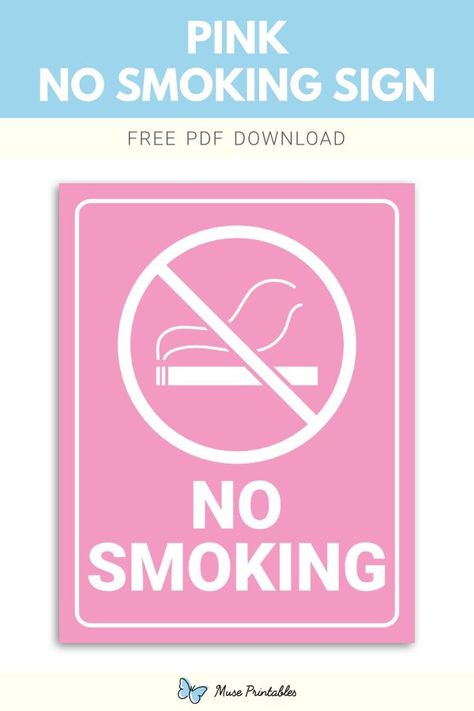 Free printable pink no smoking sign template in PDF format. Download it at https://museprintables.com/download/sign/pink-no-smoking/ Pink Stop Sign, Pink Sign, Vision Board Success, Vision Board Pics, Album Cover Wallpaper Collage, Danger Signs, Wifi Sign, Manifesting Vision Board, Download Sign