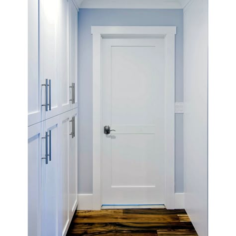 Shaker 2 Panel Primed MDF Interior Door - Krosswood Interior Doors And Trim, Interior Door Ideas, Farmhouse Interior Doors, Shaker Interior, Masonite Interior Doors, Two Panel Doors, Farmhouse Trim, Interior Window Trim, Doors And Trim