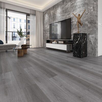 Gray Vinyl Plank Flooring Living Room, Gray Vinyl Plank Flooring Kitchen, Grey Vinyl Plank Flooring Living Rooms, Gray Oak Floors, Gray Hardwood Floors Living Room, Dark Gray Floors Living Room, Dark Grey Vinyl Flooring, Dark Gray Flooring Living Room, Grey Floor Interior