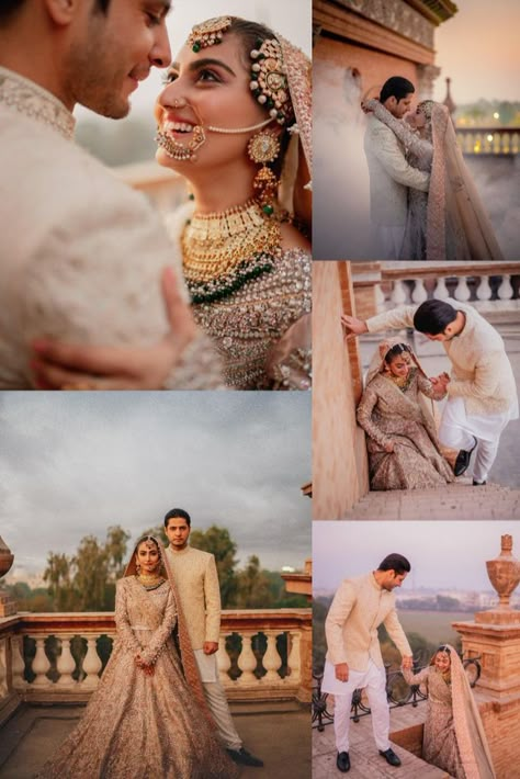 Wedding Poses Aesthetic, Bridal Poses Couple, Nikkah Photography Poses, Wedding Couple Poses Ideas, India Wedding Photography, Couple Poses For Wedding Bride Groom, Indian Wedding Couple Shoot, Pakistani Wedding Poses Couple, Shadi Couple Pose