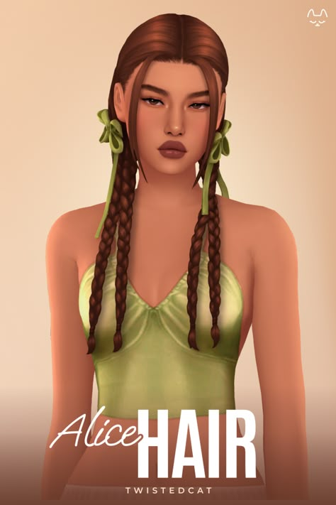 Alice Hair The Sims 4 Clothing Cc, Hair Ts4, Ts4 Hair, Sims 4 Cc Hair, Pelo Sims, Sims 4 Mm Cc, Tumblr Sims 4, Sims 4 Cc Folder, Sims 4 Characters