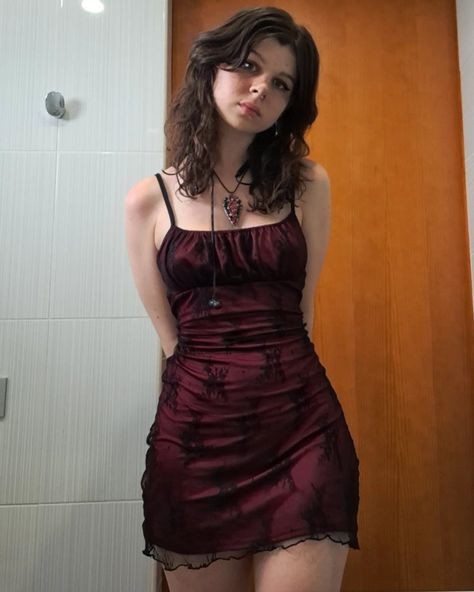 Grunge Hoco Dress, Dress With Corset On Top, Vestidos Grunge, Dark Red Mini Dress, Grad Dresses, Closet Fashion, Alternative Outfits, Hoco Dresses, Alternative Fashion