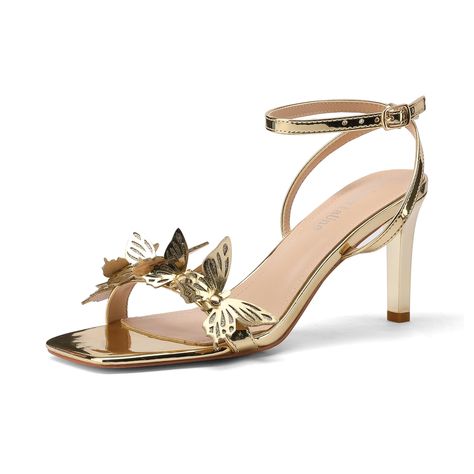 Wedding Sandals Heels, Heels With Bows, High Heels For Women, Bow High Heels, Delicate Butterfly, Bow Heels, Wedding Sandals, Gold Heels, Heeled Sandals