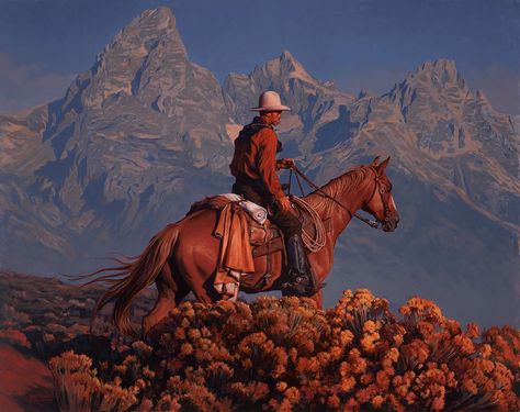 Mark Maggiori on Instagram: ““Wyoming Spring”. 27x34. Oil on linen. #markmaggioriwesternpainting” Marc Maggiori, Mark Maggiori Wallpaper, Mark Maggiori, Western Artwork, Western Paintings, Cowboys And Indians, West Art, Cowboy Art, American West