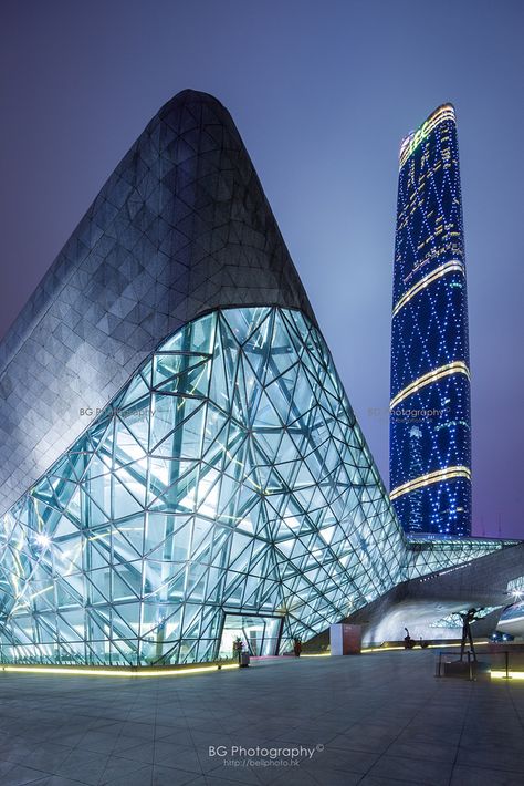 GuangZhou Opera House. Guangzhou Opera House, Opera House Architecture, Skyscraper Architecture, Village House Design, Zaha Hadid Architects, Village Houses, Guangzhou, Zaha Hadid, China Travel