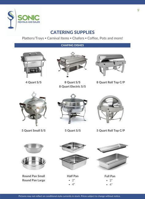 Catering Supplies Rental; Chafers; Pans Catering Tools And Equipment, Catering Supplies, Catering Business, Catering Equipment, Coffee Makers, Event Services, Kitchen Equipment, Tools And Equipment, Trade Show