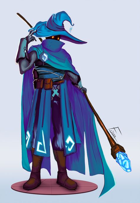 Dungeon Master Character Design, Robes Character Design, Wizard Cloak Drawing, Wizard Hat Drawing Reference, Dark Mage Character Design, Wizard Hat Drawing, Dnd Character Concept Art, Cute Dnd Character, Slime Character Art