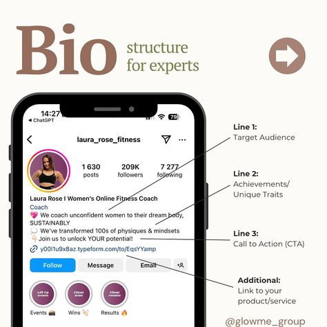 How to Build a Successful Bio for Your Business or Personal Brand on Social Media➡️🌟 A compelling social media bio can make a significant impact on your business’s online presence. Here’s a step-by-step guide to crafting a perfect bio for a business: 1️⃣ Unique Value Proposition - Highlight what makes your business unique. What do you offer that others don’t? 2️⃣ Target Audience - Specify who your products or services are for. Speak directly to your ideal customers. 3️⃣ Call to Action... Unique Value Proposition, Online Fitness Coaching, What Makes You Unique, Value Proposition, Social Media Branding, Brand Building, Instagram Bio, Personal Brand, Call To Action