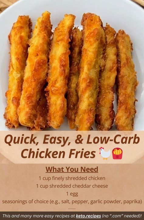 Keto Recipes Low Carb Chicken Fries, Keto Chicken Fries, Low Carb Low Sugar Meals, Chicken Fries, Keto Fast Food, Keto Fast, Bariatric Diet, Atkins Recipes, Low Carb Low Sugar