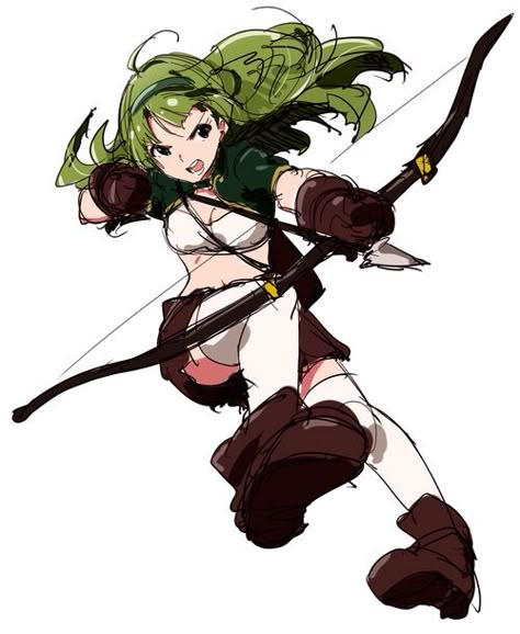 Archer Action Poses, Bow Character Poses, Archer Poses Drawing Female, Anime Bow Pose, Bow User Pose Reference, Anime Archer Female, Archer Design Character, Person Holding Bow And Arrow Reference, Archery Reference Pose