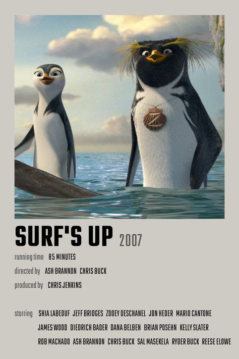 Surfs Up Wallpaper Movie, Surfs Up Poster Movie, Surf Movie Poster, Cody Maverick Surfs Up, Surfs Up Aesthetic Movie, Movie Description Posters, Surfs Up Tattoo Movie, Popular Movie Posters, Surfs Up Poster