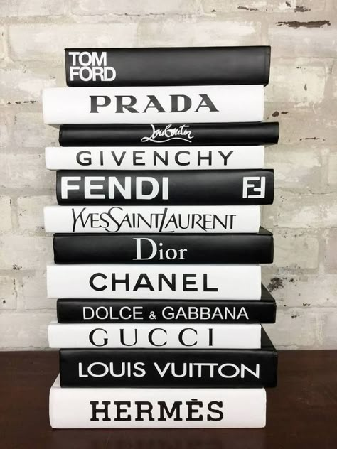 Chanel Decoration, Giant Shoe Box, Chanel Decor, Buch Design, Boujee Aesthetic, Book Labels, Fashion Wallpaper, Photo Wall Collage, Black And White Aesthetic