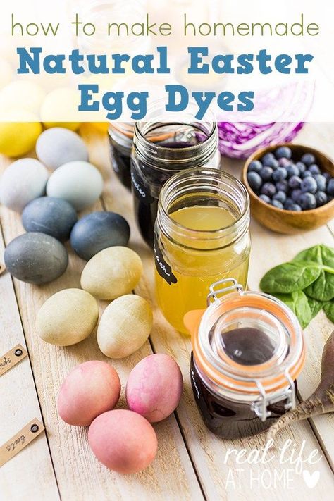 Looking for a way to dye your Easter eggs naturally this year? Here are directions for how to make beautiful homemade natural Easter egg dyes. | Real Life at Home Natural Egg Dye, Catholic Printables, Natural Easter Eggs, Dye Eggs, Dyed Easter Eggs, Dye Easter Eggs, Naturally Dyed Easter Eggs, Egg Decorating Ideas, Easter Craft Ideas