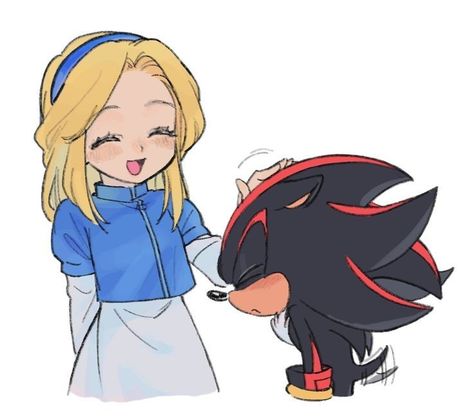 Shadow And Maria Fanart, Maria And Shadow, Shadow Pfp, Maria The Hedgehog, Maria Robotnik, Shadow And Maria, Shadow And Amy, Hedgehog Movie, Sonic Characters