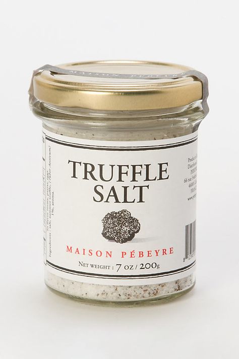 A flavorful finishing salt blended with shaved truffles, this giftable jar adds an elegant touch to risottos, roasted vegetables, meats, and pastas. | Truffle Salt at Terrain Salt Packaging Design, Salt Packaging, Northern Michigan University, Summer Truffle, Finishing Salt, Truffle Salt, Flavored Salts, Salt Of The Earth, Truffle Oil