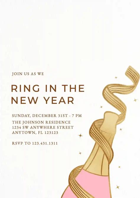 New Years Eve Invitations, Online Invitation, Invitation Maker, Online Invitations, New Year's, New Years Eve, Invitation Template, Create Yourself, Create Your