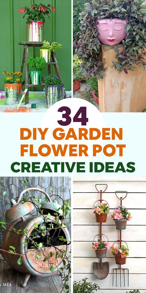 Elevate your garden's charm with imaginative DIY flower pot projects. Turn basic clay pots into striking masterpieces using acrylic paints, stencils, or decoupage methods. Explore an array of colors, patterns, and hand-painted designs to complement your garden's vibe. Get adventurous by repurposing teacups, boots, or vintage containers into one-of-a-kind planters. Let your creativity flourish as you craft a garden that exudes uniqueness and allure. Mailbox Planter, Diy Flower Pot, Barrel Flowers, Flower Pot Ideas, Old Garden Tools, Unique Flower Pots, Teacup Flowers, Vintage Containers, Small Flower Pots