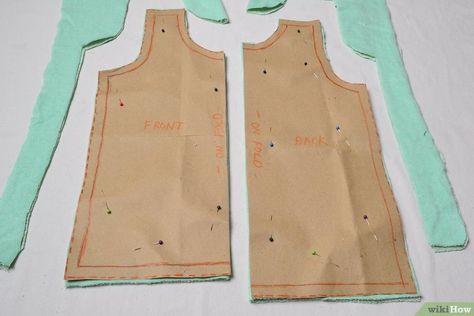 How to Make a Tank Top (with Pictures) - wikiHow Easy Tank Top Diy, Simple Tank Top Pattern, How To Sew A Tank Top, Tank Top Pattern Sewing, Diy Tank Top Pattern, Tank Top Pattern Free, Sleeveless Top Sewing Pattern, No Sew Tank, Sewing Tank Top