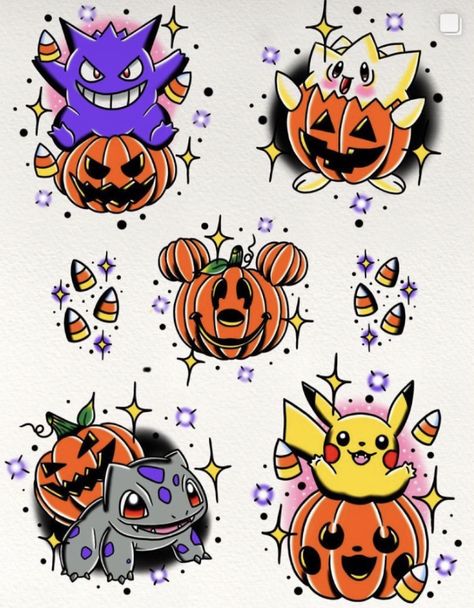 Halloween Bulbasaur Tattoo, Ghost Type Pokemon Tattoo, Pokemon Halloween Tattoo, Spooky Pokemon Tattoo, Halloween Pokemon Tattoo, Simple Pokemon Tattoo, Spooky Pokemon, Halloween Pokemon, Pikachu Halloween