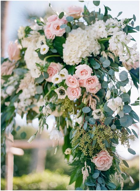 Wedding Arch White Flowers, Wedding Arch White, Cassie Wedding, Yacht Beach Club, Eucalyptus Flowers, Vision 2023, Arch Designs, Church Wedding Flowers, Beach Club Wedding