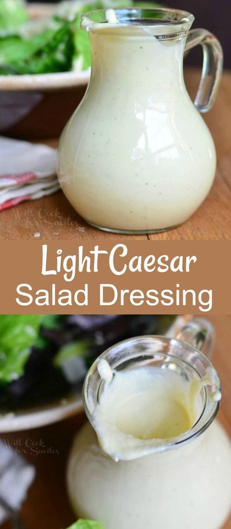 Light Caesar Dressing Recipe, Cesar Salad Dressing Recipe, Creamy Ceasar Dressing, Low Fat Salad Dressing, Light Salad Dressing, Homemade Caesar Dressing, Caesar Salad Dressing Recipe, Caesar Dressing Recipe, Homemade Caesar