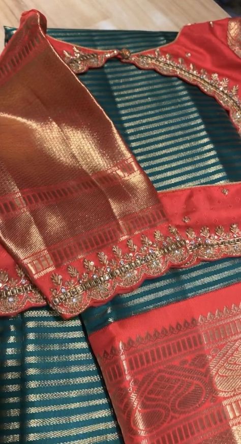 Traditional Work Blouses, Maroon Pattu Blouse Designs, Bridal Blouse Pattern, Simple Blouse Works For Pattu Sarees, Blouse Works For Pattu Sarees, Maggam Work Blouse Designs Latest For Pattu Sarees Simple, Gold Blouse Designs Indian, Pattu Blouse Back Neck Designs Pattern, Simple Aari Work Blouse Design For Pattu Saree