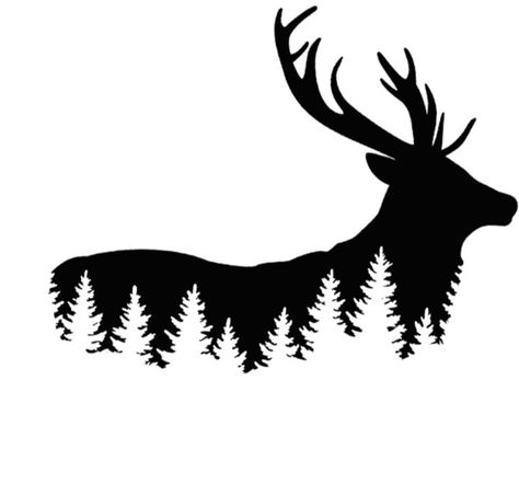 Toyota Stickers, Sparkler Pictures, Elk Drawing, Easy Graffiti, Easy Graffiti Drawings, Hunting Tattoos, Deer Drawing, Forest Silhouette, Hunting Design