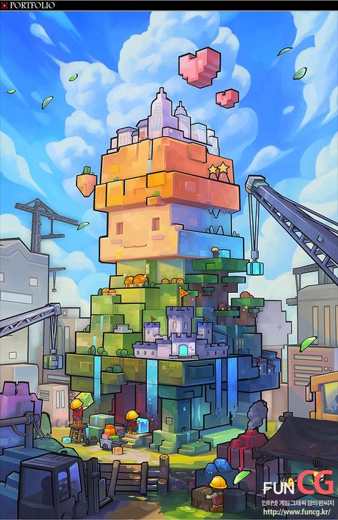 ArtStation - Handpainted maplestory2 environment, Funcg Academy Maplestory Art, Mira Yoo, Mushroom City Art, Totk Landscapes, Maplestory 2, Low Poly Environment City, Zelda Botw Environment Art, Concept Artist, Student Work