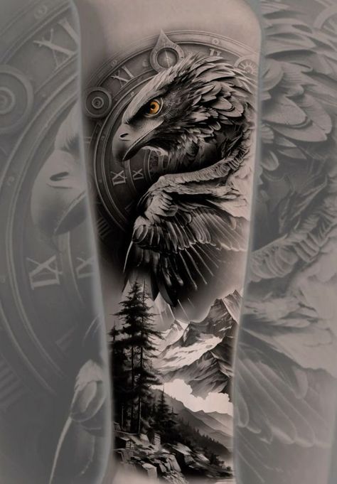 Viking Eagle Tattoo, Eagle Sleeve Tattoo Men, Eagle Arm Tattoo, Native American Eagle Tattoo, Eagle Tattoo Men, Valentine Tattoos, Eagle Shoulder Tattoo, Eagle Tattoo Design, Wolf Tattoo Forearm