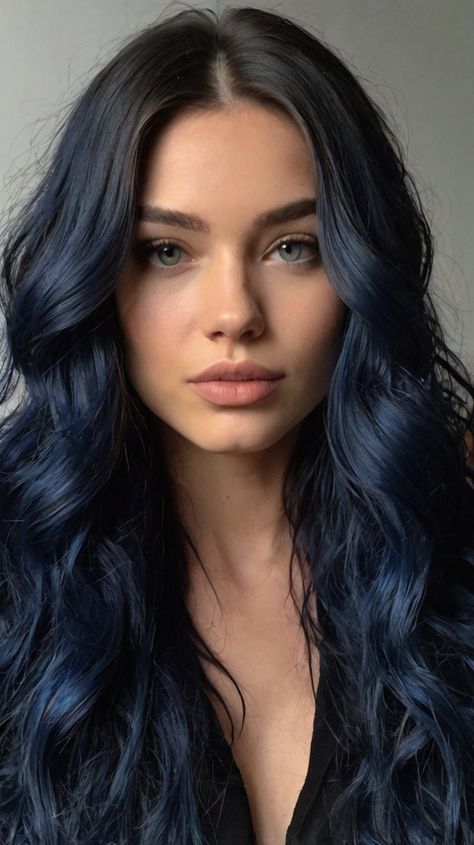 Midnight Blue Hair: The Perfect Hair For A Night Out Hair Dye Ideas Dark, Dark Hair Dye, Midnight Blue Hair, Best Hair Dye, Dye Ideas, Hair Dye Ideas, Black Tones, Deep Plum, Espresso Brown