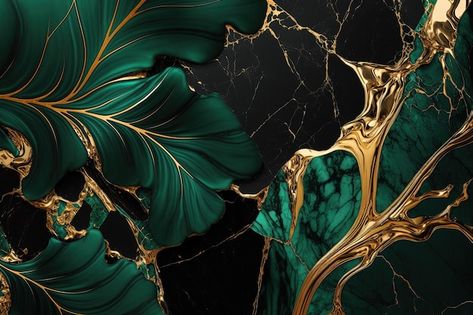 Dark Green Gold Aesthetic, Dark Green And Gold Aesthetic, Background Invitation Card, Gold Marble Background, Green And Gold Marble, Prom Aesthetic, Mobile Bartending, Background Invitation, Theme Pictures