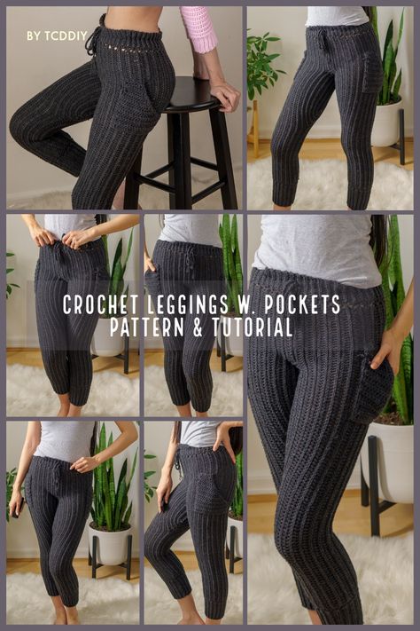 Crochet Leggings, Crochet Pants Pattern, Crochet Shorts Pattern, Crochet Bottoms, Crochet Pants, Stylish Crochet, Crochet Shorts, Leggings With Pockets, Youtube Instagram