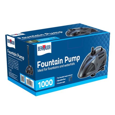 Pebble Fountain Water Feature Kit with 1000 LPH Bermuda Fountain Pump Pebble Fountain, Fountain Head, Outdoor Water Features, Small Pond, Fountain Pump, Flowing Water, Rainwater Harvesting, Square Planters, Small Ponds