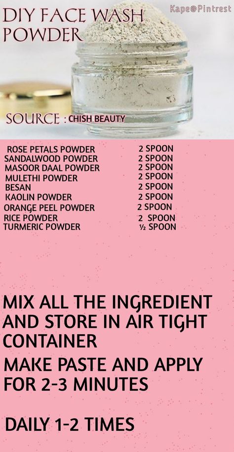 Diy Face Wash, Homemade Body Care, Ayurvedic Hair Care, Natural Skin Care Ingredients, Diy Beauty Treatments, Skin Advice, Clear Healthy Skin, Diy Skin Care Routine, Natural Face Skin Care