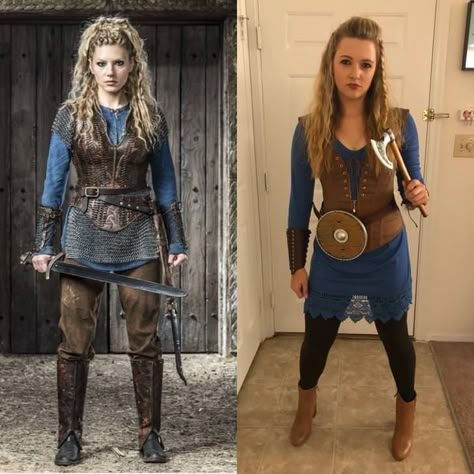 Viking Costume Diy, Womens Viking Costume Diy, Female Viking Costume, Viking Lagertha, Ragnar Costume, Lagertha Costume, Vikings Costume Diy, Mens Viking Costume, Viking Halloween