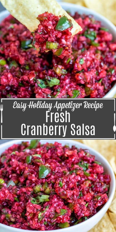 Cranberry Sauce Dip, Dip And Chips Appetizers, Cranberry Salsa Dip, Fresh Cranberry Salsa, Christmas Chips And Salsa, Christmas Salsa, Cranberry Jalapeno Salsa, Fresh Cranberry Salsa Dip, Cranberry Salsa Recipes