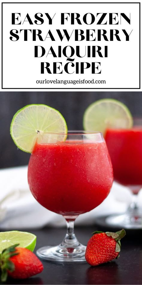 Fresh Summer Cocktails, Strawberry Daiquiri Recipe, Frozen Strawberry Daiquiri, Frozen Daiquiri, Strawberry Cocktails, Daiquiri Recipe, Fruity Cocktail, Special Drinks, Frozen Strawberry