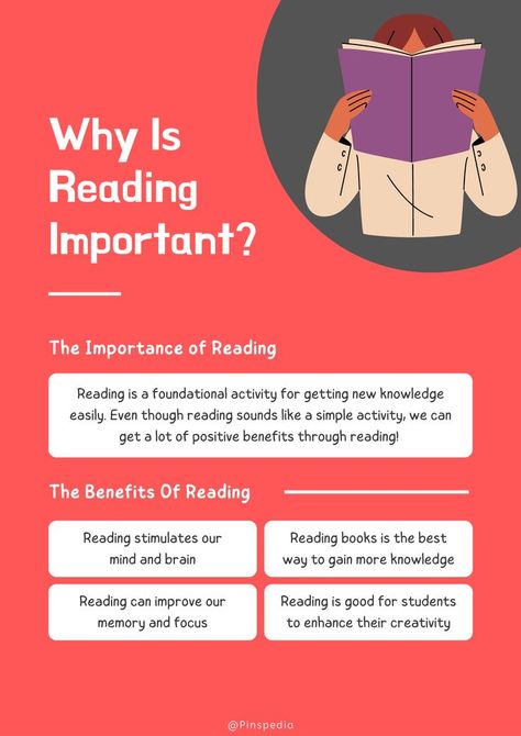 Reading is Essential and serves as a basic building block for learning, regardless of the school subject, be it language arts or even math. In daily life, the need to read things such as street signs or prescriptions proves reading is also an important life skill. Reading Strengthens the Brain and improves memory. Math In Daily Life, Reading Benefits, Improve Brain Power, Benefits Of Reading, English Knowledge, What Is Reading, Study Stuff, Types Of Reading, Importance Of Reading