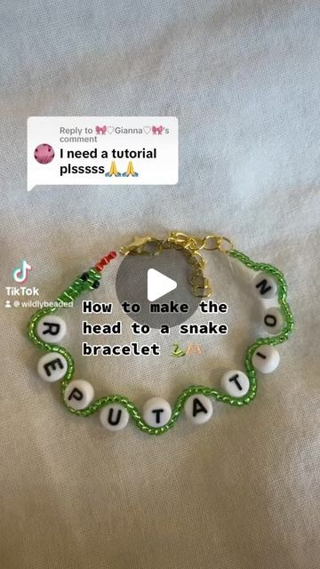 Wildlybeadedd on Instagram: "Tutorial for a reputation snake bracelet 🐍🪩💗 #swiftie #swifttok #erastour #theerastour #taylorswift #reputation #ididsomethingbadtaylorswift #reptv #ttpdtaylorswift #reptviscoming" Bracelets With Two Strings, Swifties Friendship Bracelet, Diy Snake Bracelet, Cute Beaded Bracelets Words, Beaded Snake Bracelet, Reputation Beaded Bracelet, Reputation Era Bracelet, Eras Tour Bracelet Ideas Reputation, How To Make A Taylor Swift Bracelet