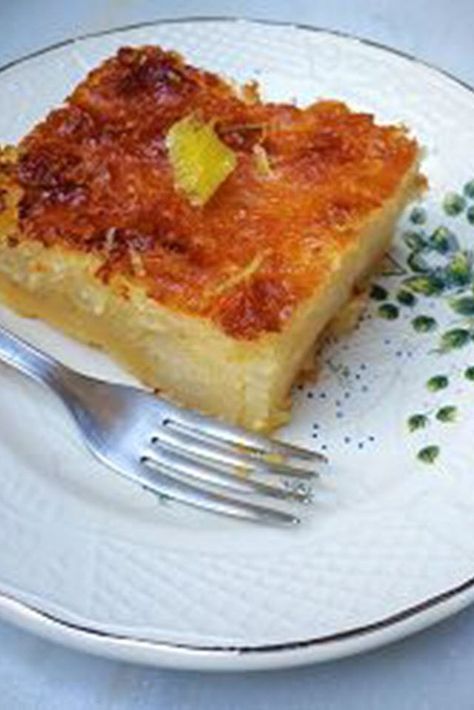 Lemonopita (Greek Lemon Phyllo Cake) | "This Greek dessert is made with Greek yogurt, lemon juice and zest, and lots of shredded phyllo pastry. The texture is unique, and you won't believe how easy it is to make." #worldcuisine #internationalrecipes #globalrecipes #regionalrecipes Lemonopita Cake, Portokalopita Recipe, Phyllo Cake, Greek Dessert, Greek Baklava, Greek Cake, Greek Menu, Greek Recipes Dessert, Phyllo Pastry