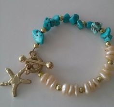 Turquoise And Pearls, Pearl Bracelet Ideas, Turquoise Beaded Bracelets, Anchor Cross, Turquoise Bracelets, Turquoise Bead Bracelet, Diy Bracelet Designs, Beads Bracelet Design, Homemade Jewelry