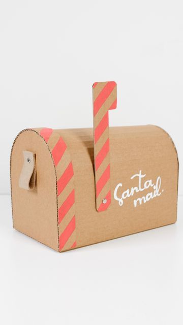 Diy Valentine's Mailbox, Elves On The Shelf, Paper Fastener, Santa Mailbox, Santa Mail, Cardboard Letters, Valentine Mailbox, Letters To Santa, Christmas Mail