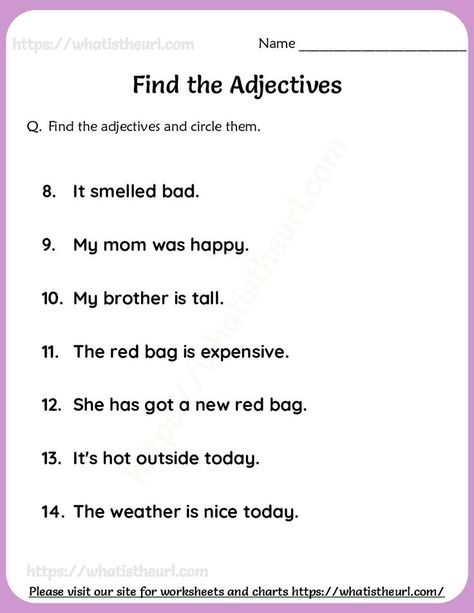 This is one 3rd exercise on finding adjectives in a given sentence.  Please note that we have so many worksheets finding adjectives.  This is just one of them.  We suggest you to check others by searching.  There are 20 questions with Answer key. Please download the PDF Find and circle the adjectives-exercise 3 Find The Adjectives Worksheets, Circle The Adjectives Worksheets, Adjectives Worksheet 3rd, 3rd Class English Worksheet, Description Prompts, Order Of Adjectives Worksheet, Adult Worksheets, Grammar For Beginners, Adjectives Exercises